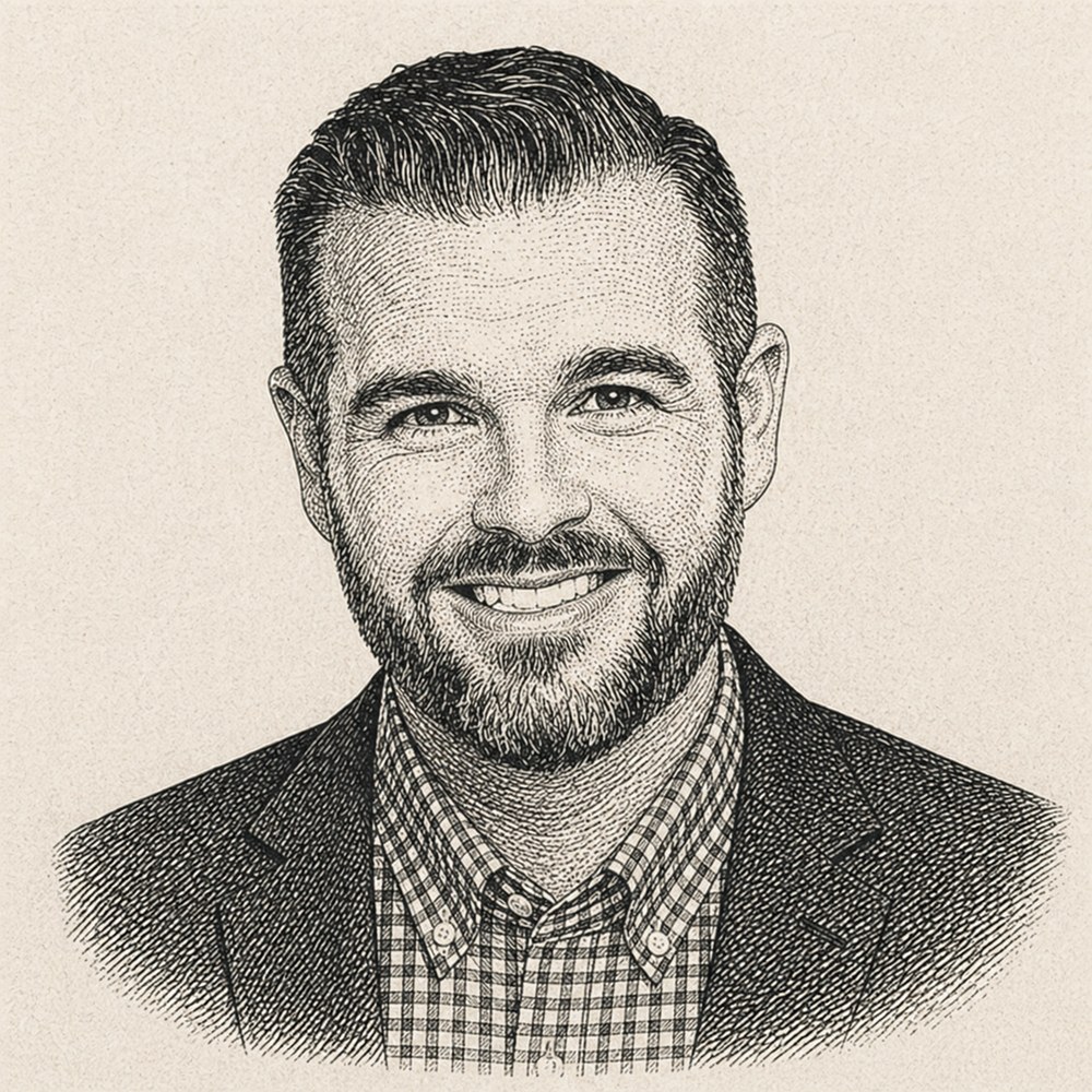 Illustrated portrait of Chris Myers